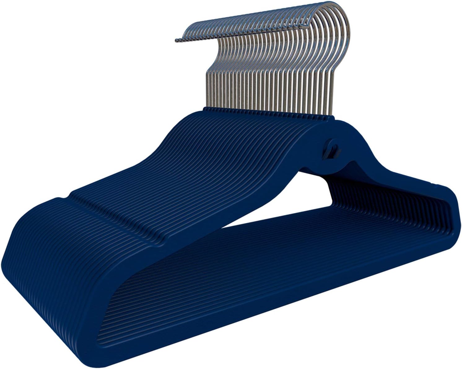 TQVAI Cascading Velvet Hangers with Chrome Hooks Ultra Thin No Slip Clothes Hangers (Dark Blue)