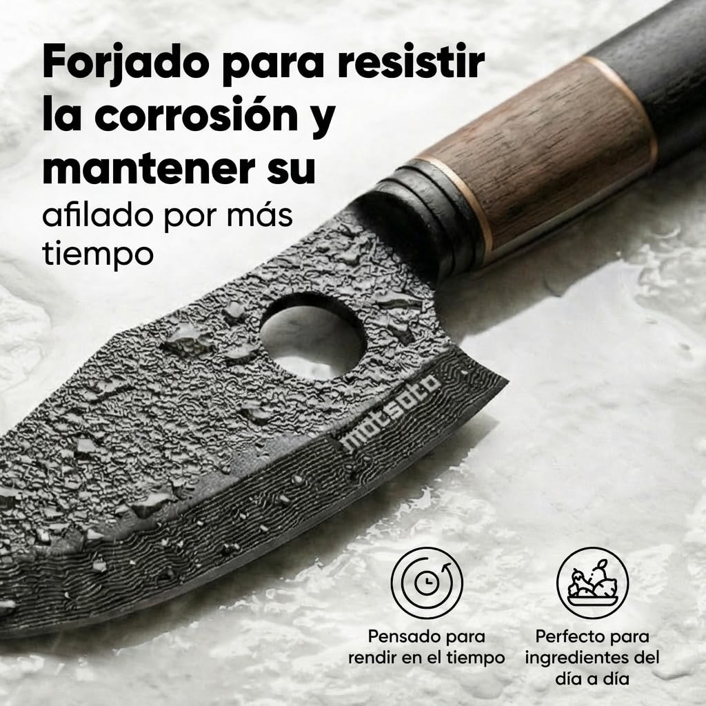 Matsato Osuren Cuchillo de Cocina, Hoja de Acero Japonés | Hoja 16 cm, ángulo 12-14°. Mango de pakka y acacia. Lavado a mano.
