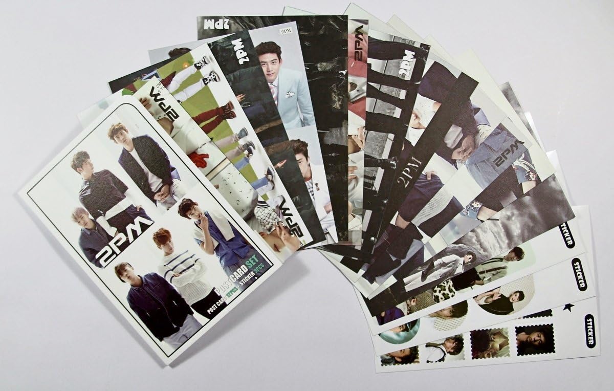 2pm Kpop Post Card Set (12 Page Post Cards + 3 Page Stickers)
