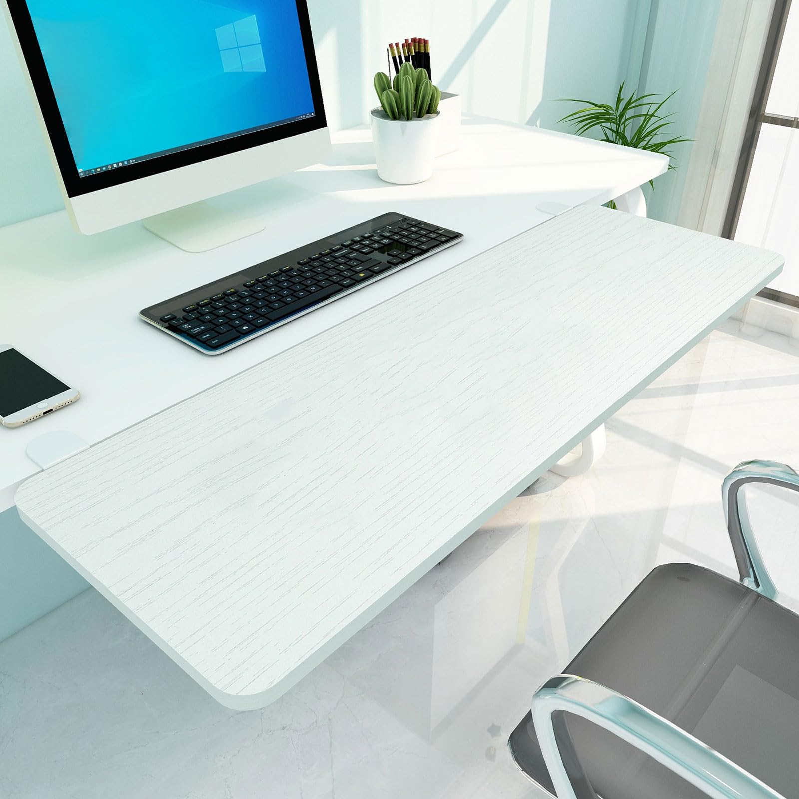 Estensione da scrivania, espansore da tavolo per computer, durevole componente aggiuntivo per postazione di lavoro, allevia il dolore, ideale per camera da letto, cucina, ufficio, aumenta la