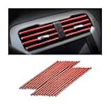 20 Pieces Car Air Conditioner Decoration Strip for Vent Outlet, Universal Waterproof Bendable Air Vent Outlet Trim Decoration, Suitable for Most Air Vent Outlet, Car Interior Accessories (Red)