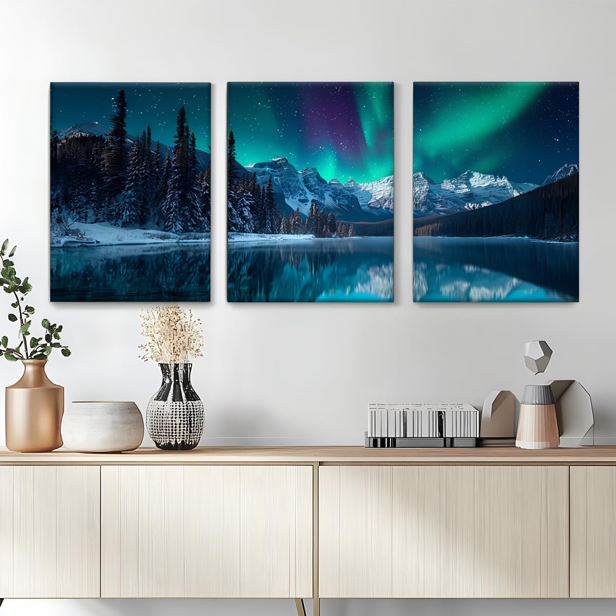 awtrhfc Canvas Wall Art, Natural Landscape Painting, Tree Pictures Abstract Modern Painting for Living Room Bedroom(30x40cm(12x16in) x3/No frame)
