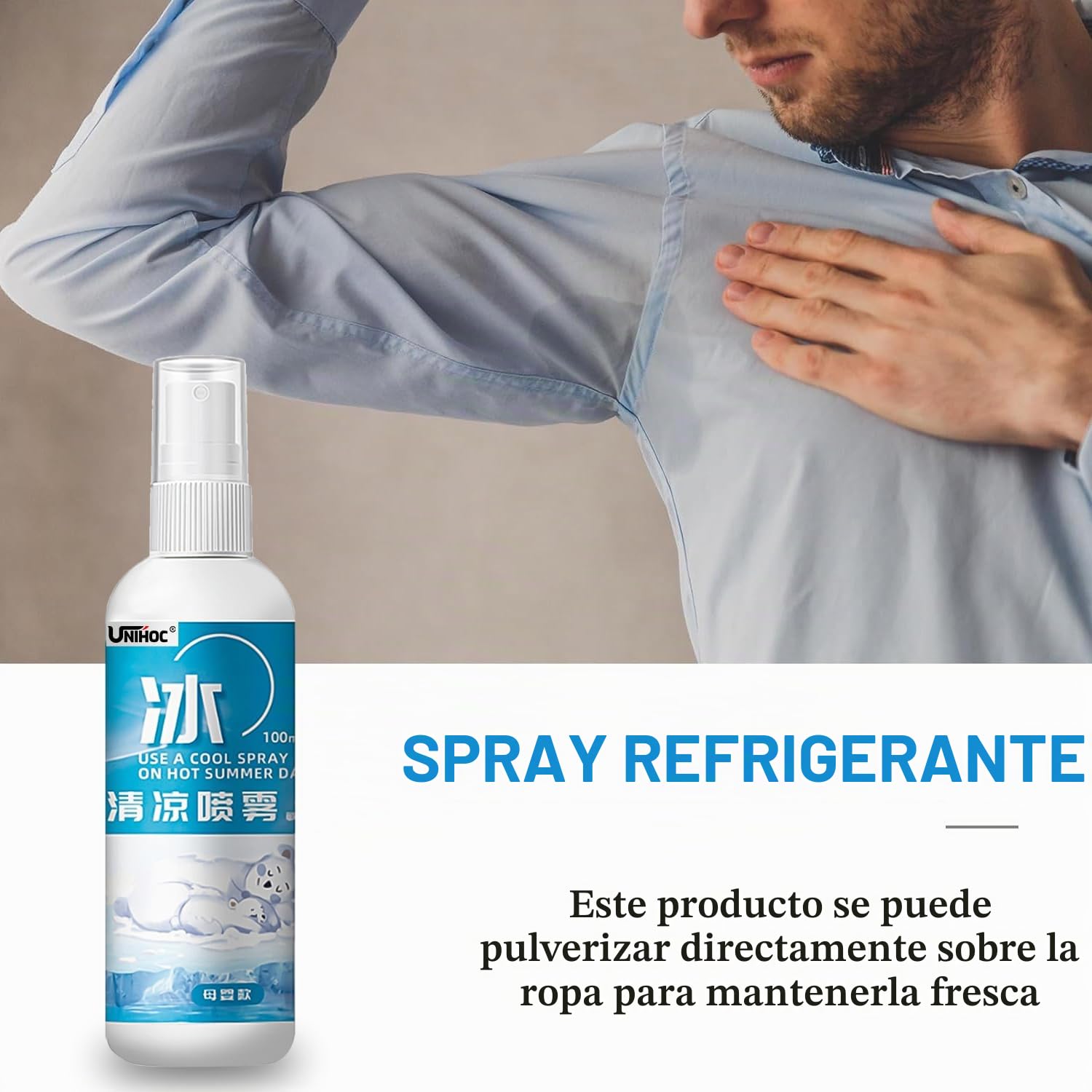 Spray de Enfriamiento de Niebla, Spray Portátil para Aliviar Los Sofocos, Fresco Larga Duración en Verano, Spray Corporal Refrescante para Verano para Excursiones