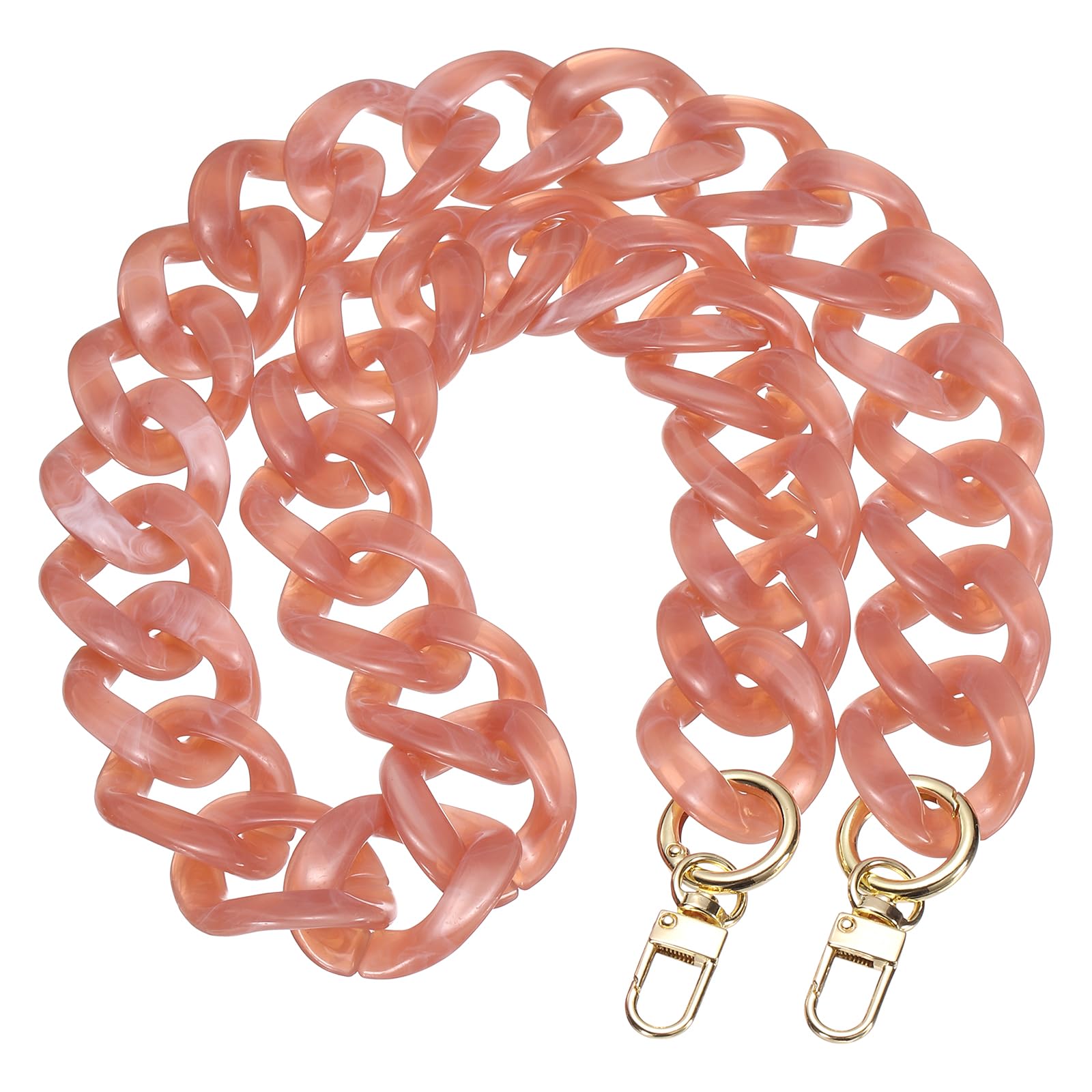 sourcing map 33 x 1.4 Inch Purse Charm Chain, Acrylic Purse Chain Acrylic Bag Shoulder Chains Purses Handles Extender Charms with Buckles for Handbags Replacement DIY Crafts, Pink