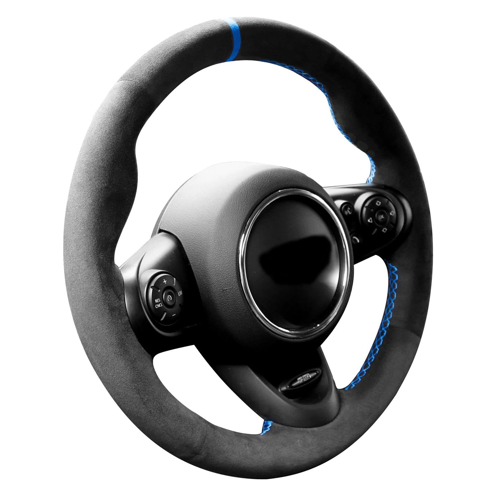 Hand Stitch Alcantara Steering Wheel Cover Compatible with Mini JCW/Clubman JCW/Convertible JCW/Countryman JCW 2014-2023