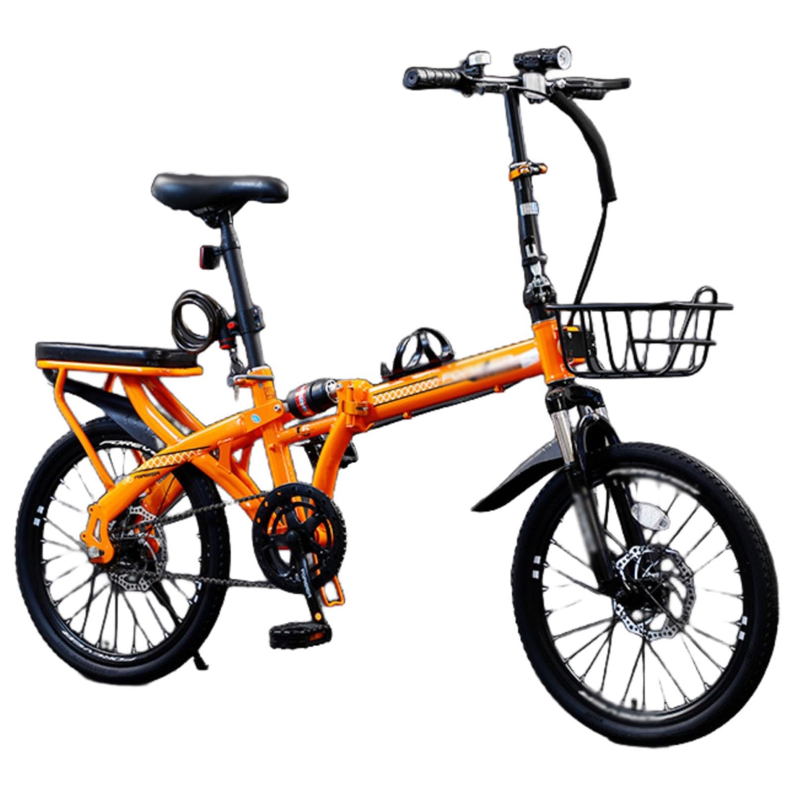Bicicleta de montaña Plegable de 16/20/22 Pulgadas, 7 velocidades, Acero de Alto Carbono, con Doble Freno de Disco, Plegable, MTB para Hombres y Mujeres.
