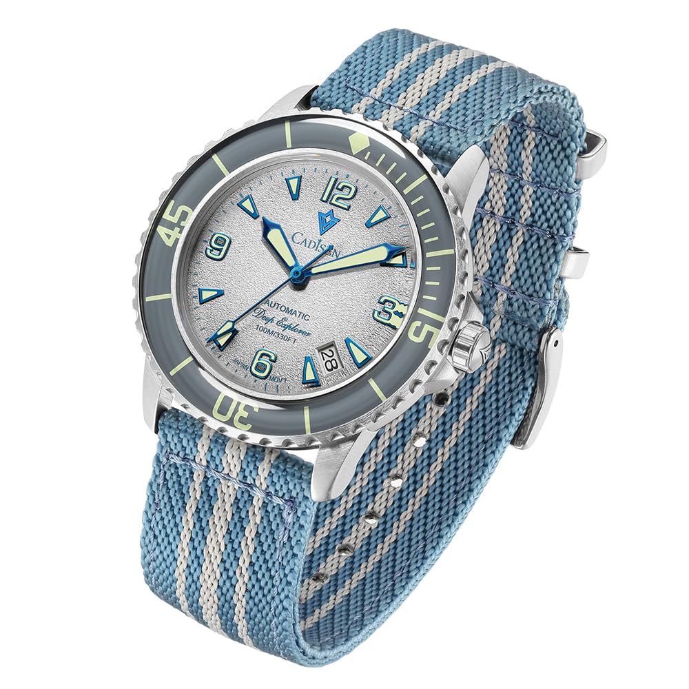 CADISEN Automatik Uhr Herren Mineralglas 100M Wasserdicht Armbanduhr Beiläufig