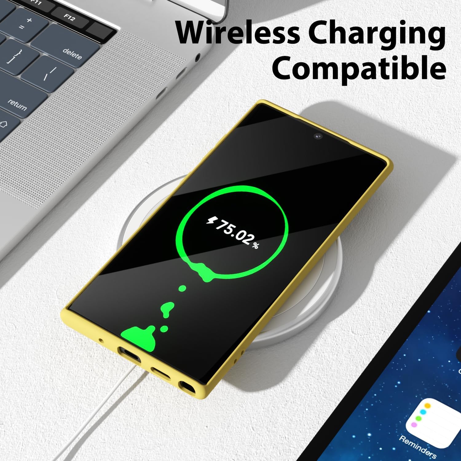 oakxco Designed for Samsung Galaxy Note 10 Phone Case Liquid Silicone Grip, Cute Thin Slim Soft Rubber TPU Plain Smooth Gel Cover for Women Girl Aesthetic, Matte Solid Protective & Shockproof, Yellow - Image 7