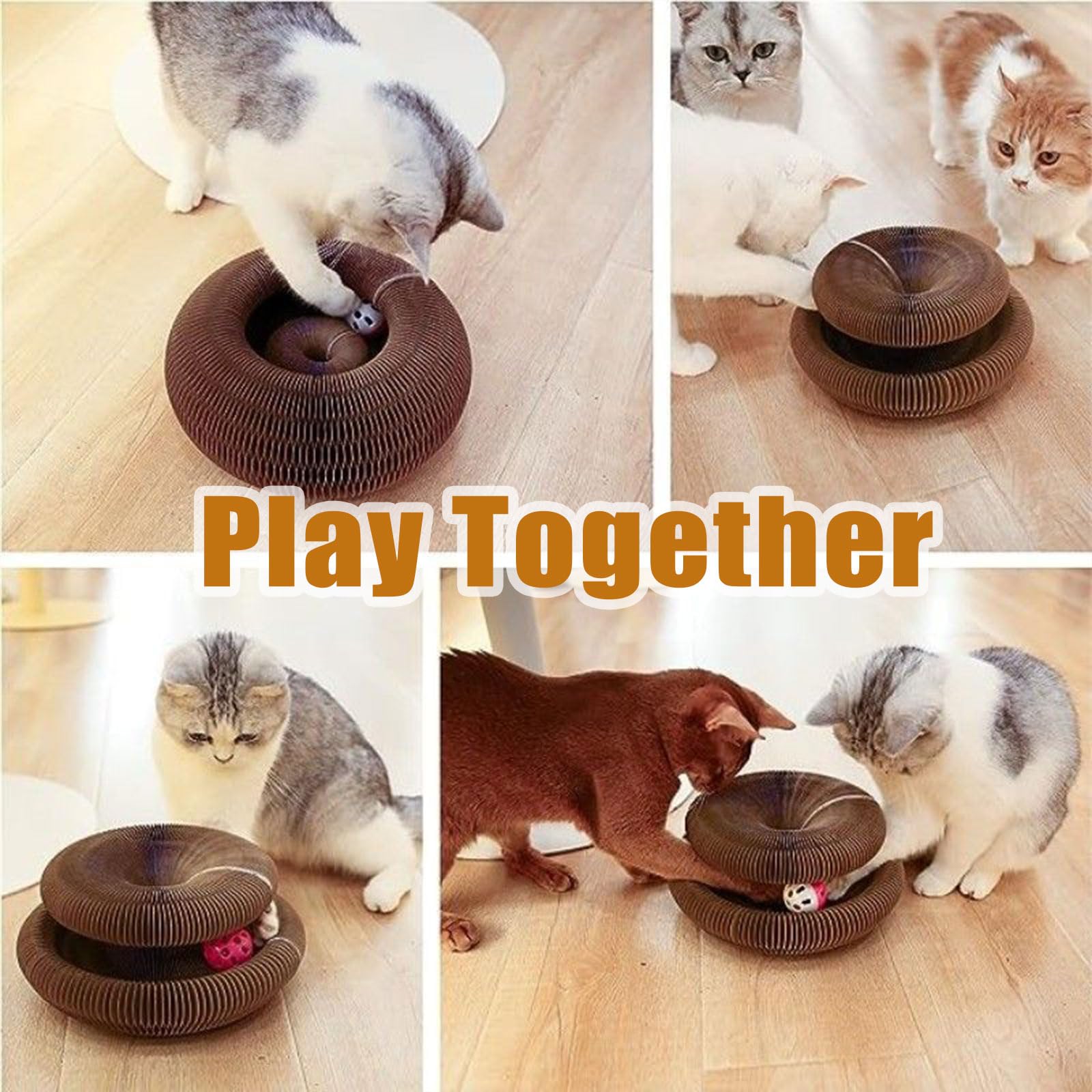 Twisty Paws - Gioco Interattivo Per Gatti | Tiragraffi Pieghevole Con Palla | Design Magnetico, Forme Infinite