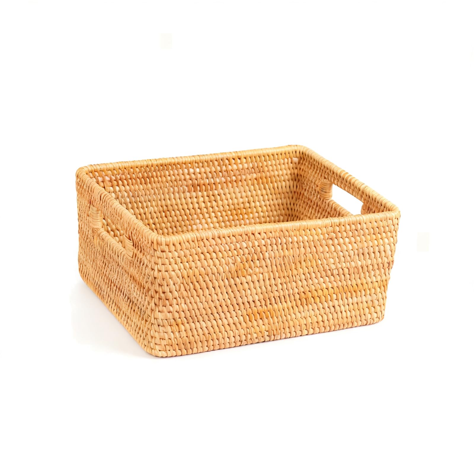 Cesta de almacenamiento tejida a mano, cesta de frutas de ratán