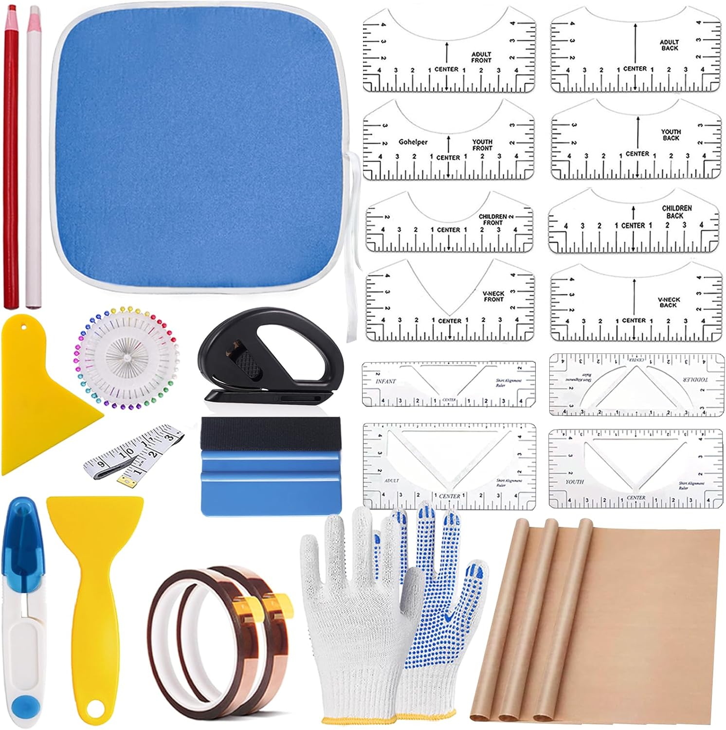 67 Pcs Sublimation Shirts Tool Kits