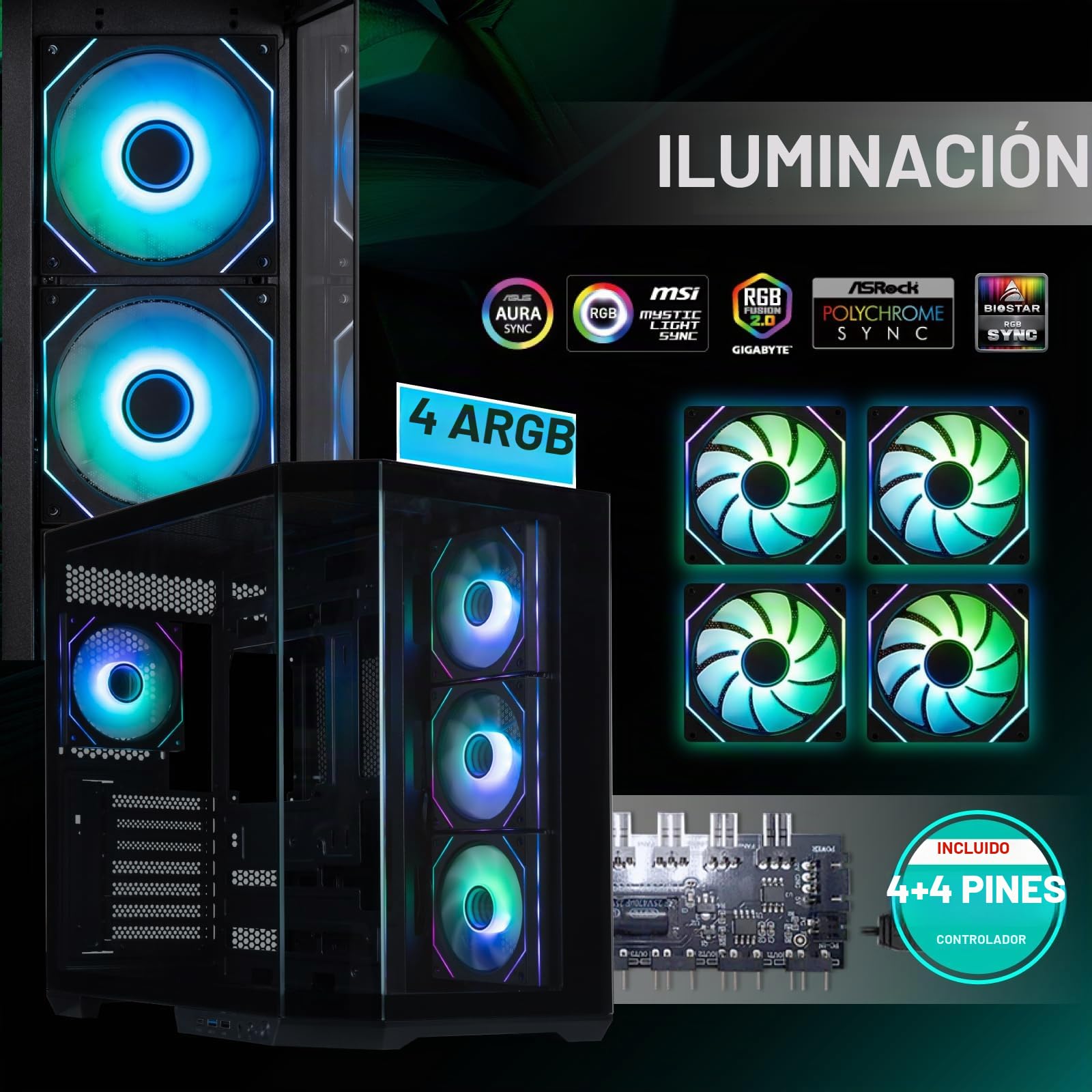 Caja de Ordenador Cube BITFENIX T10 ARGB (Negro)