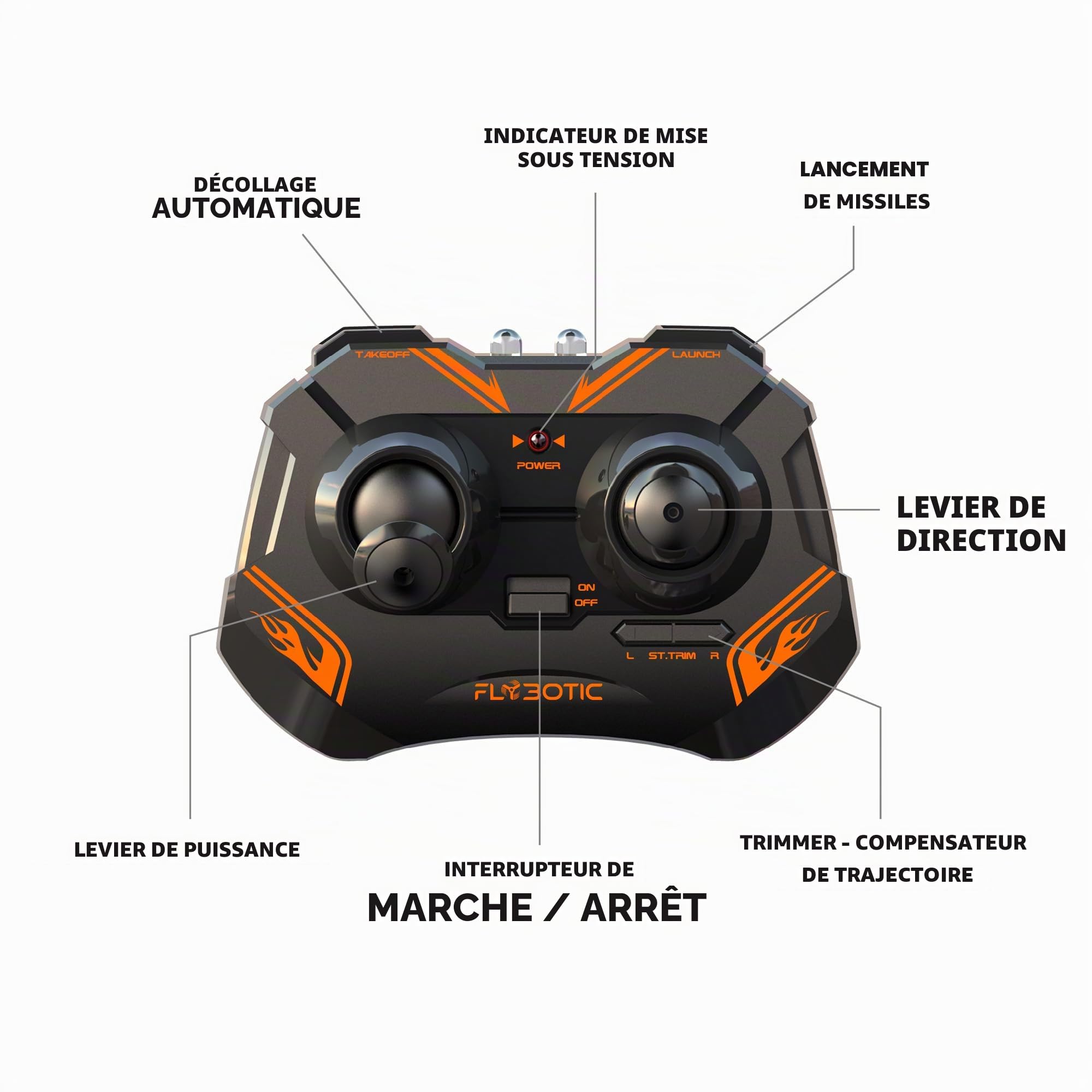FLYBOTIC Hover Blast 62004567 Hélicoptère radiocommandé avec télécommande et 16 fusées de tir pour Atteindre Un Objectif, pour Enfants et Adultes, Bizak