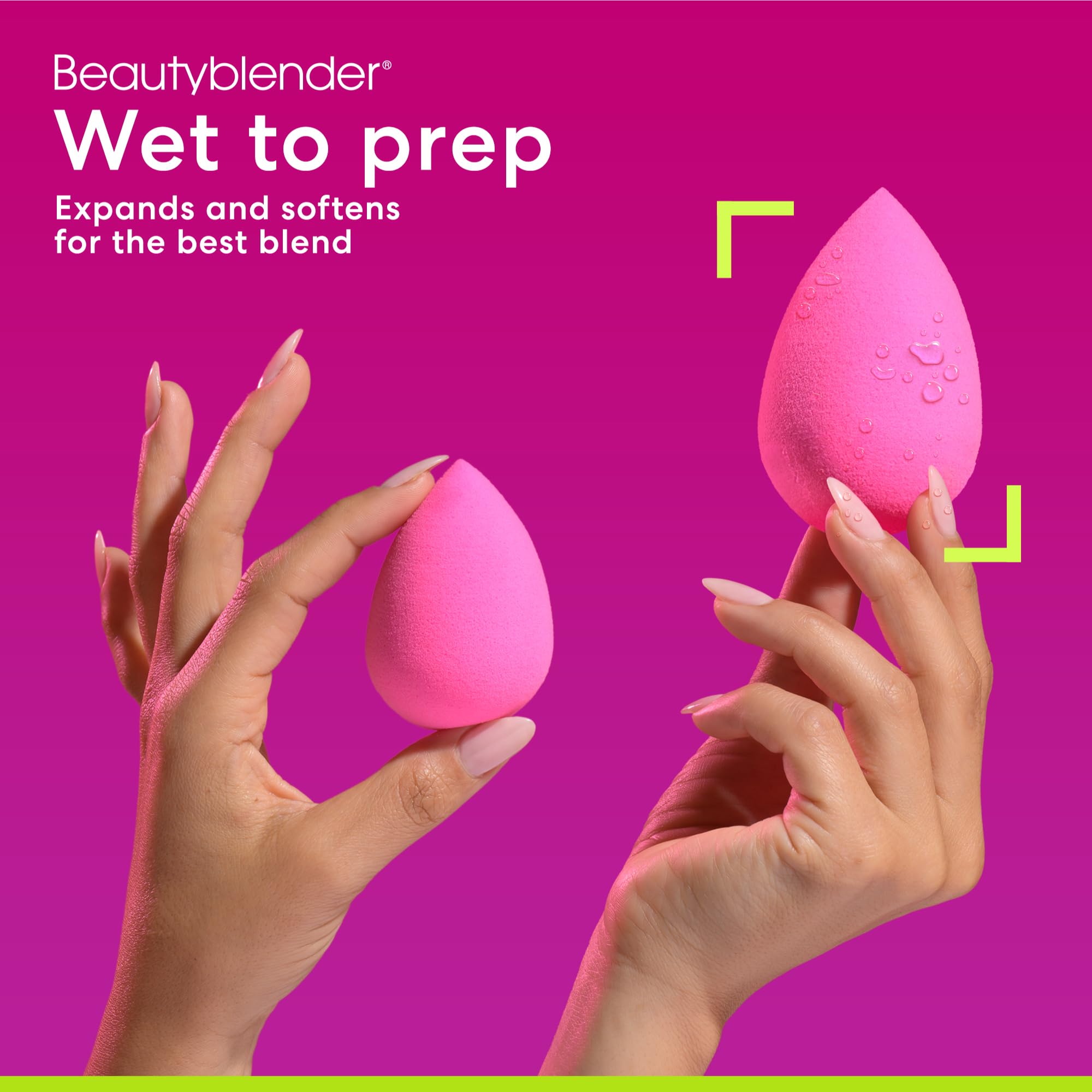 Beautyblender Set di 3 spugne originali Pink Activated per trucco – senza lattice, senza sperimentazione su animali, coloranti non tossici – perfetto per fondotinta liquida, cipria, crema BB e