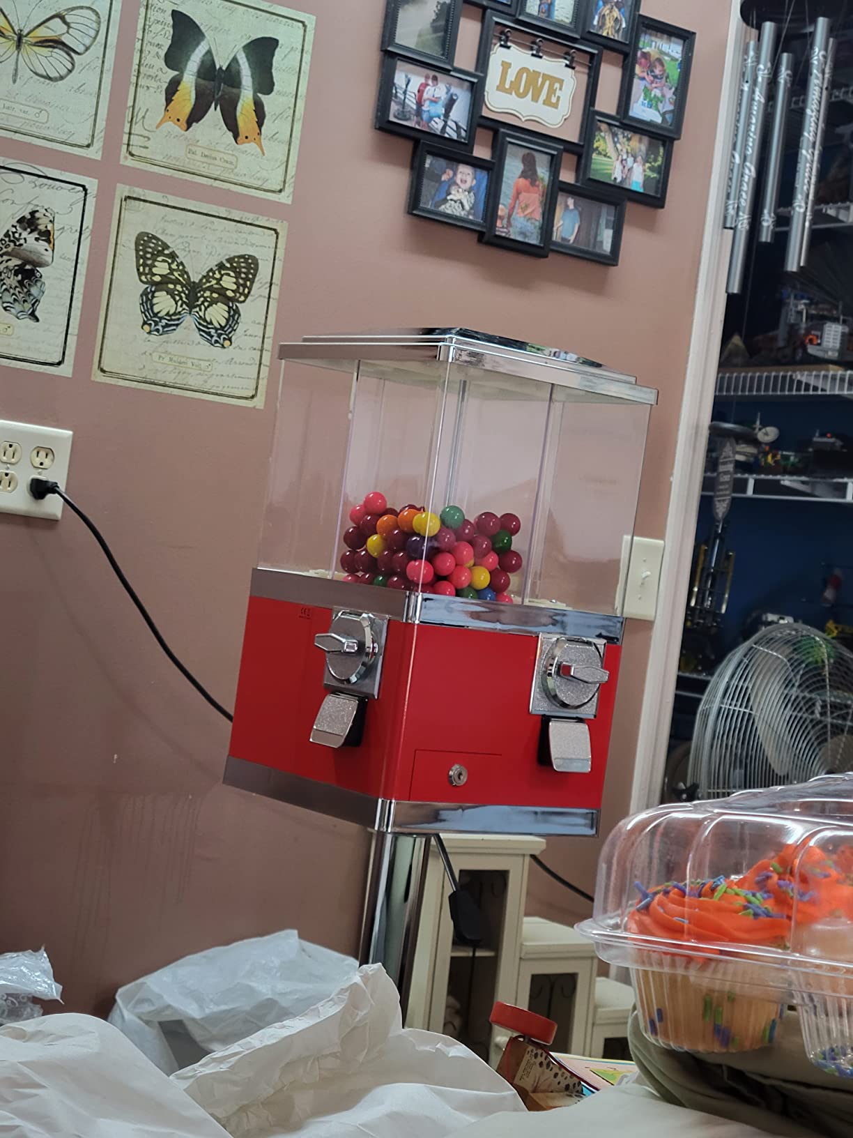 35/mo Finance VEVOR Gumball Machine with Stand, Yellow Quarter Candy