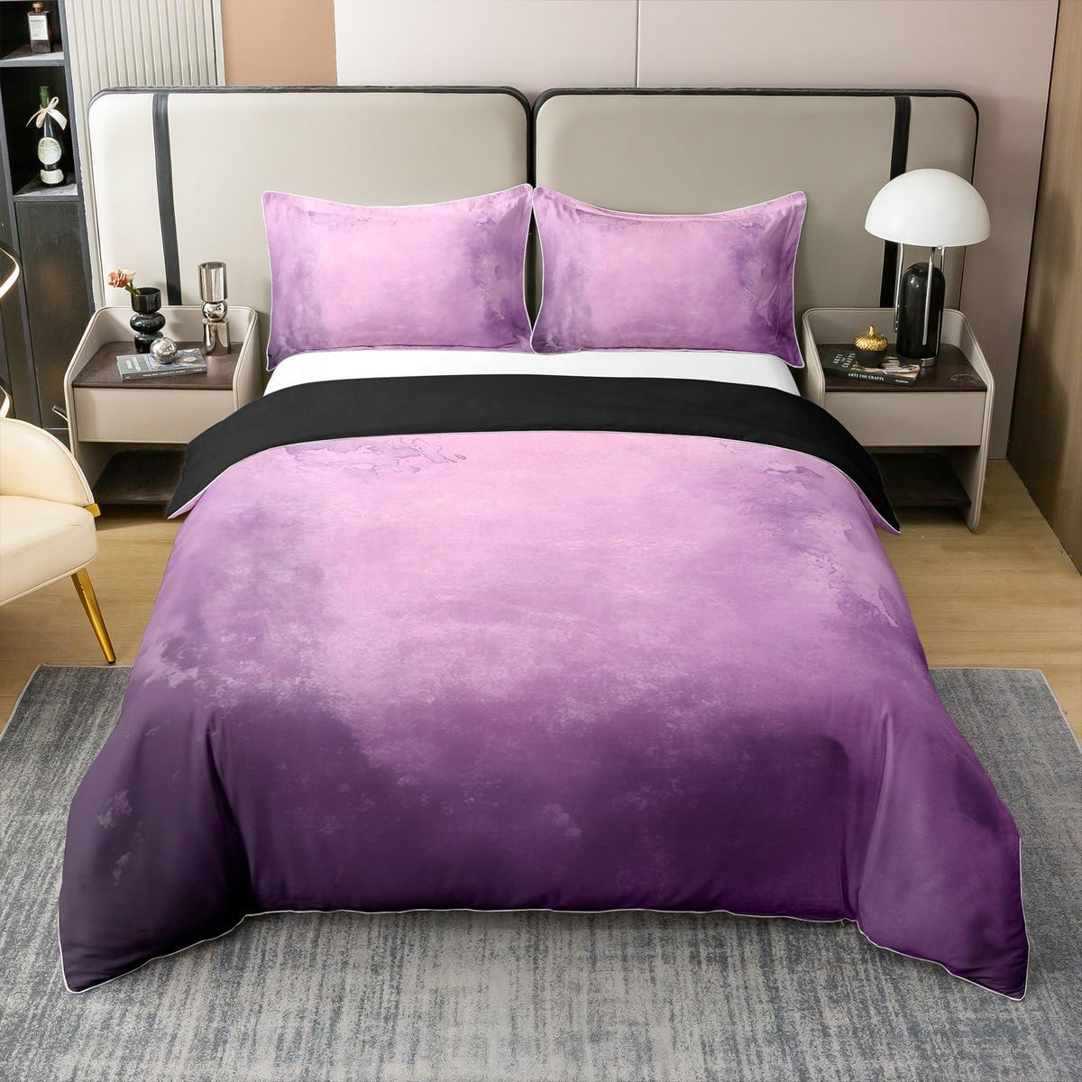 Erosebridal Green and Black Abstract 100% Cotton Duvet Cover Twin Size, Tie Dye Gradient Soft Bedding Set for Kids Girls Boys, Smoky Watercolor Art Comforter Cover for Bed, Aesthetic Ombre Bedclothes