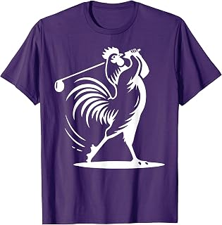 Vintage Rooster Playing Golf Golfer Golf Lover Game Day T-Shirt
