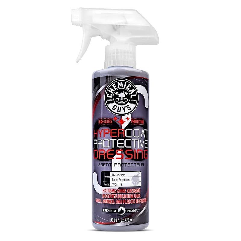 Chemical Guys G6 HyperCoat Protetor de Alto Brilho para Pneus, Vinil, Borracha e Plásticos TVD11116SW, frasco de 473 mL