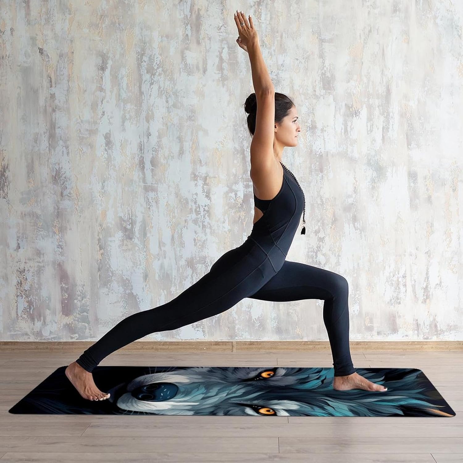 Yoga Towel, Wolf Animal Print Non Slip Sweat Absorbent Hot Yoga Mat Towel for Hot Yoga, Pilates and Fitness - 72.8" x 26.8"