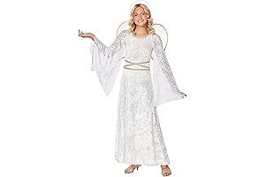 Girls White Lace Angel Costume