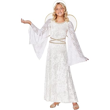 Girls White Lace Angel Costume