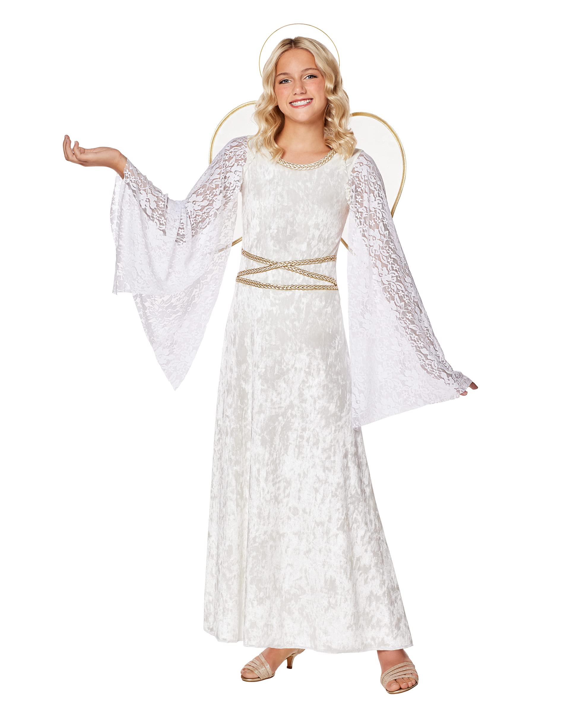 Spirit Halloween Kids White Lace Angel Costume - Easy 3-Piece Girls Costume
