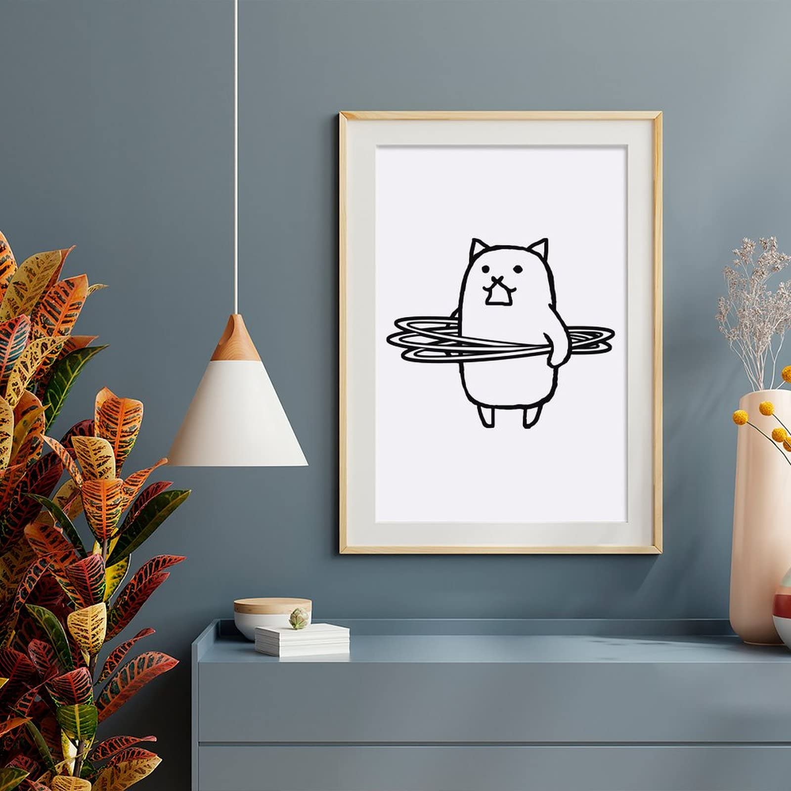 Amazon｜にゃんこ大戦争絵画風 壁紙ポスター 自己粘着性