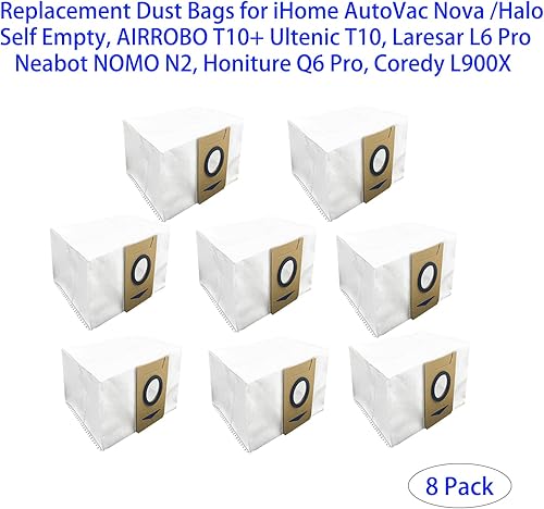 Miniatura 2 de Bolsas antipolvo de repuesto para iHome AutoVac NovaHaloAutovacías, AIRROBO T10+ Ultenic T10, Laresar L6 Pro, Neabot NOMO N2, Honiture Q6 Pro,