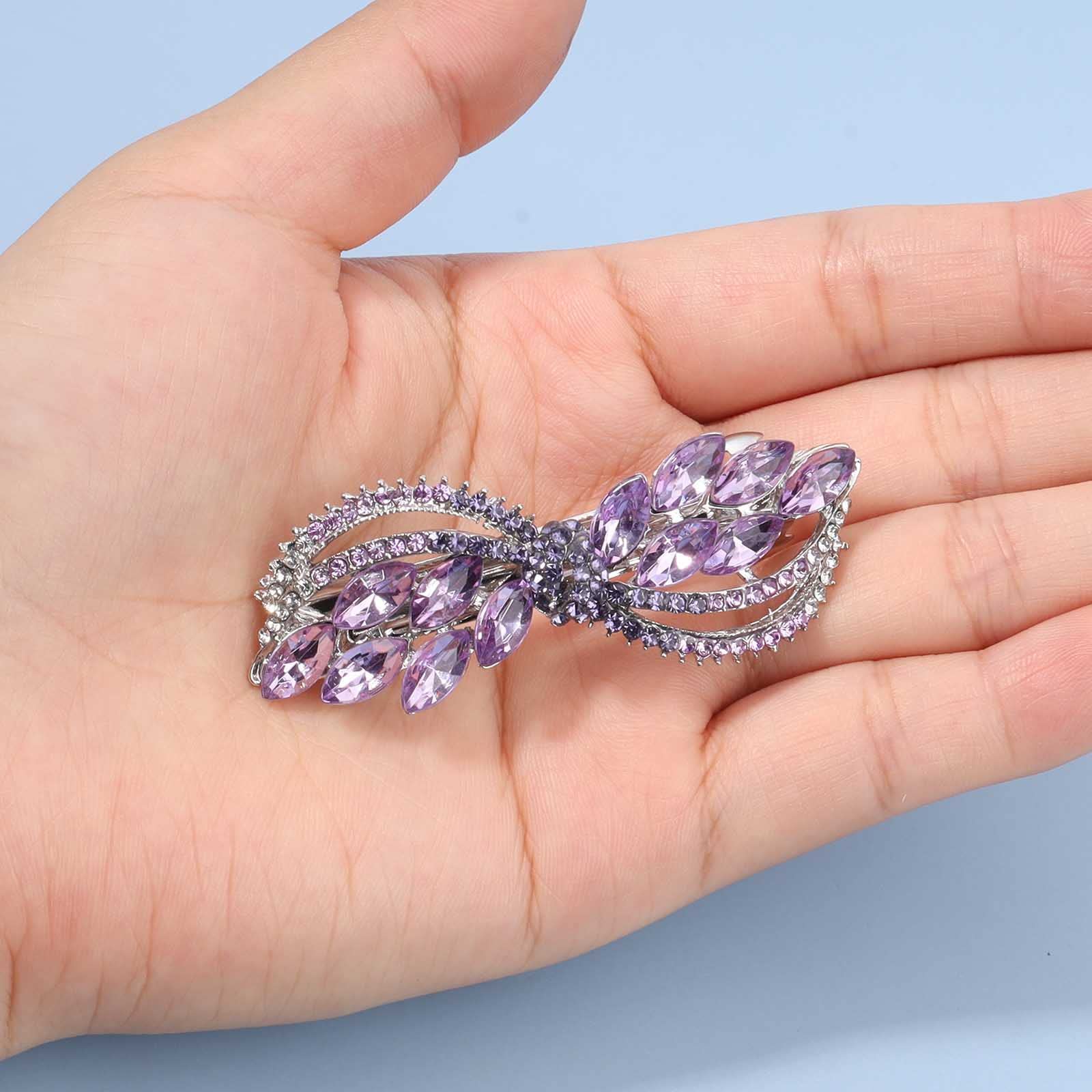 Pinces à cheveux pour femmes en cristal strass griffe dame chignon