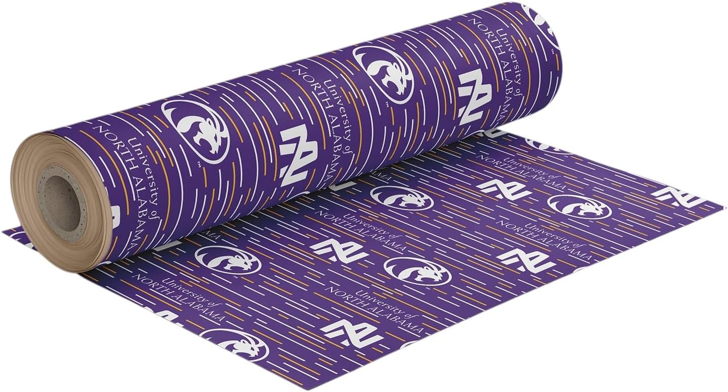 ONDEMAND FAN NCAA Wrapping Paper with Stripes of Spirit design (North Alabama Lions,Wrapping Paper 30" x40')