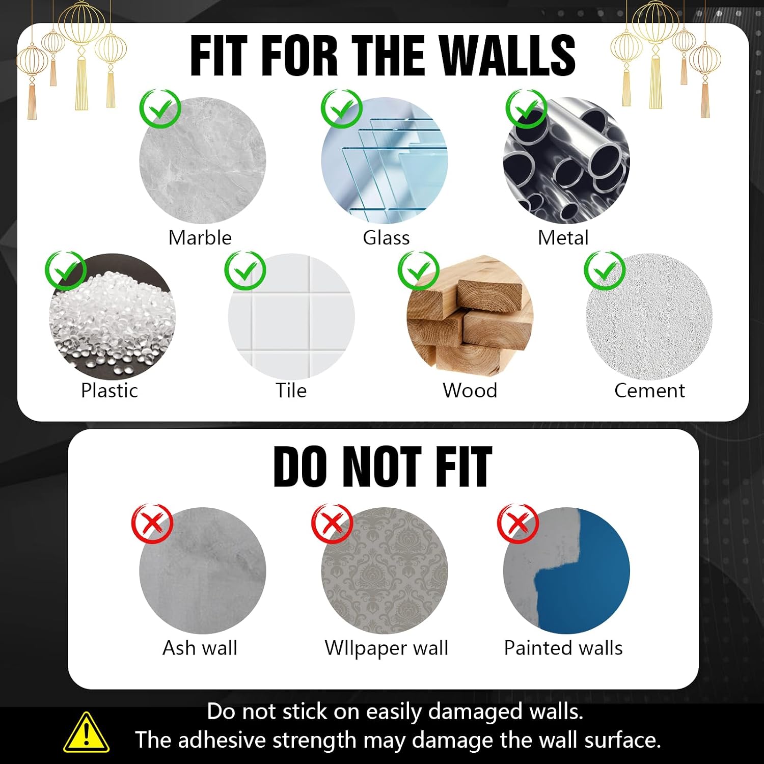 20-Pack Self-Adhesive Ceiling Hooks with 80ft Hanging Line for Paper Lanterns Hanging, Removable Sticky Damage-Free No-Drill Ceiling Wall Hooks for Festival Wedding Birthday Party