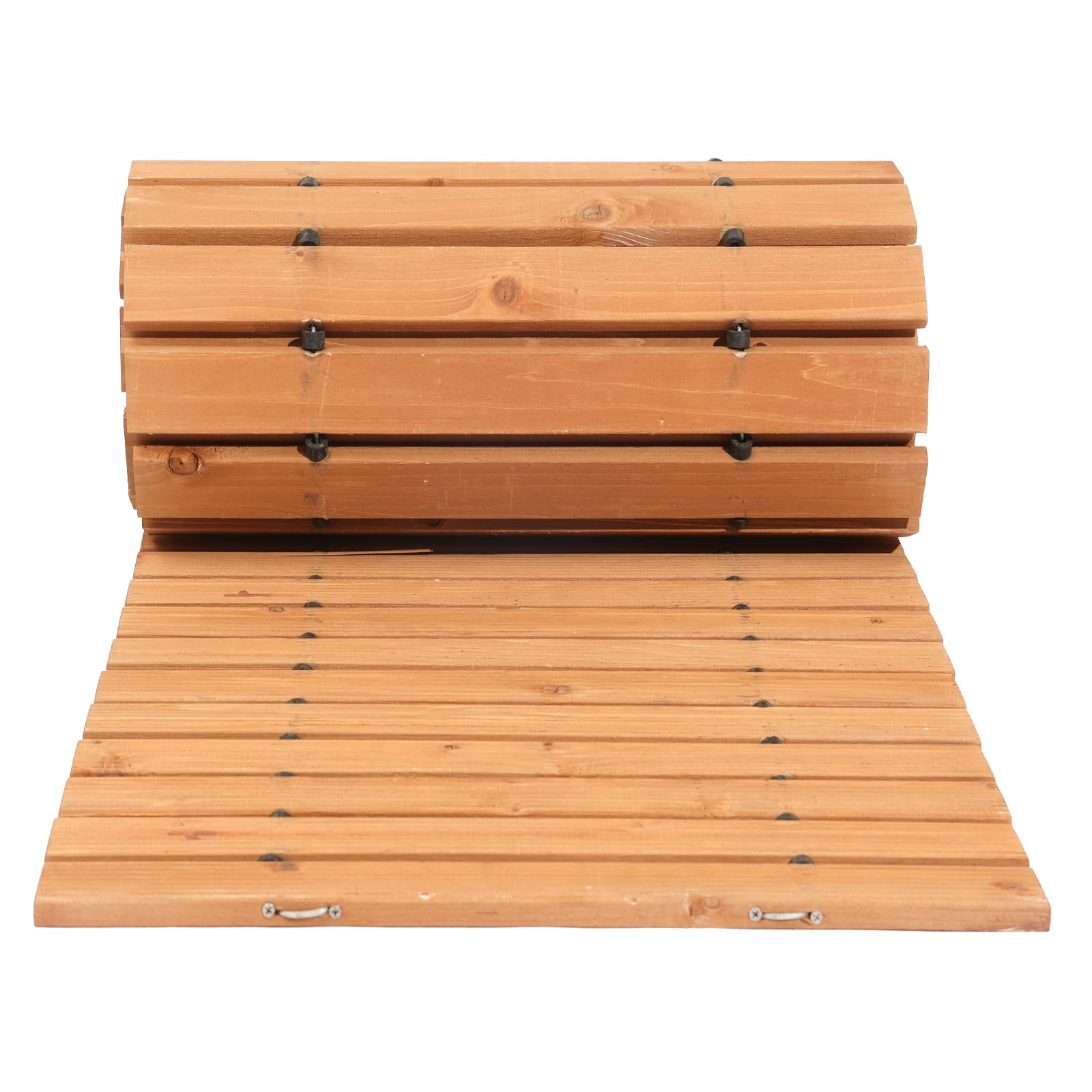 VEVOR Camino de Jardín de Madera 3,65 m x 55,88 cm, Camino de Jardín Recto Antideslizante, Camino de Exterior de Cedro Enrollable con Conexión de Cable de Acero para Jardín, Fiesta de Bodas, Patio
