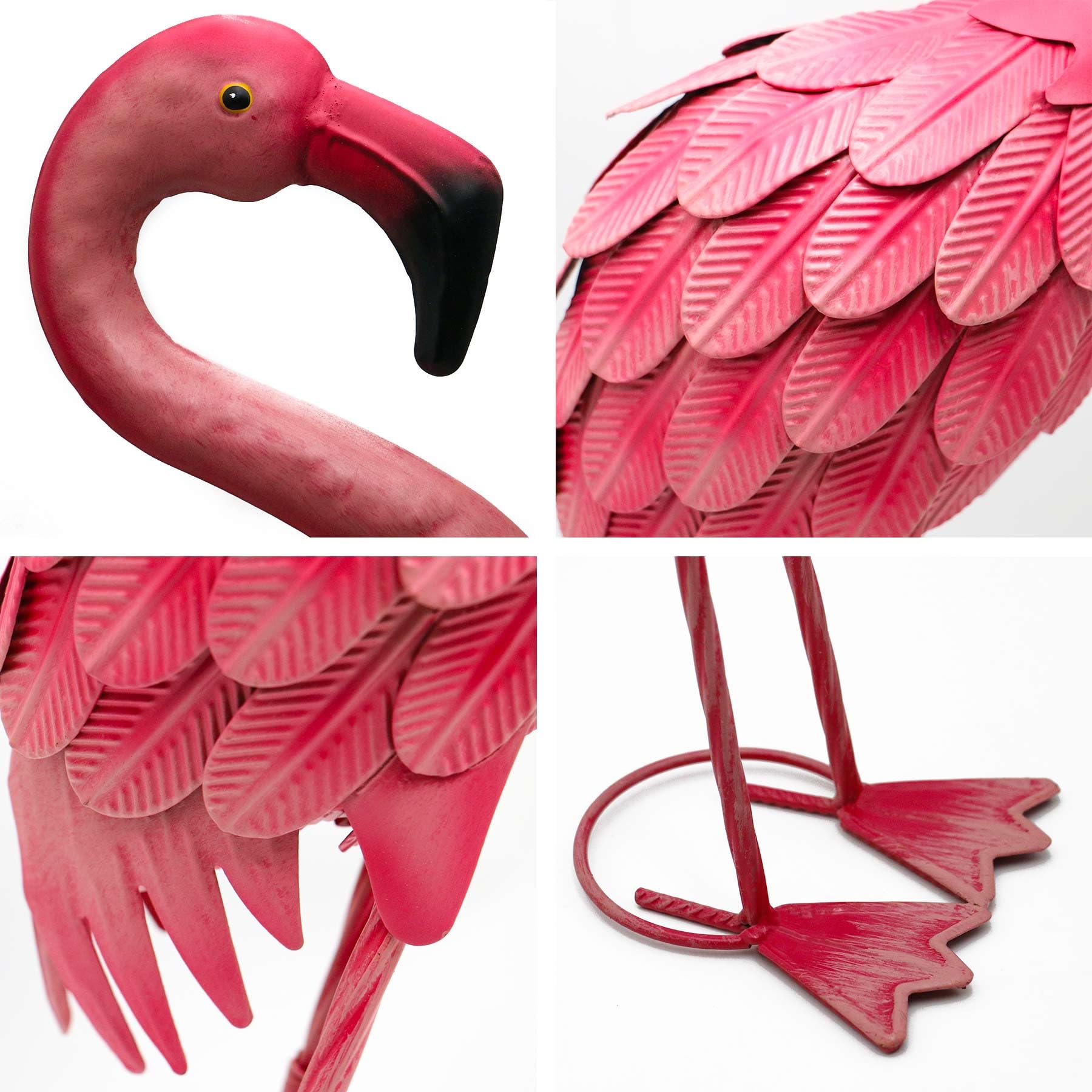 YOUKI Decoración de flamencos de metal para patio, flamencos rosados, estatuas de jardín, flamenco rojo, esculturas al aire libre para exteriores, hogar, patio, césped, decoración de patio, juego de 2