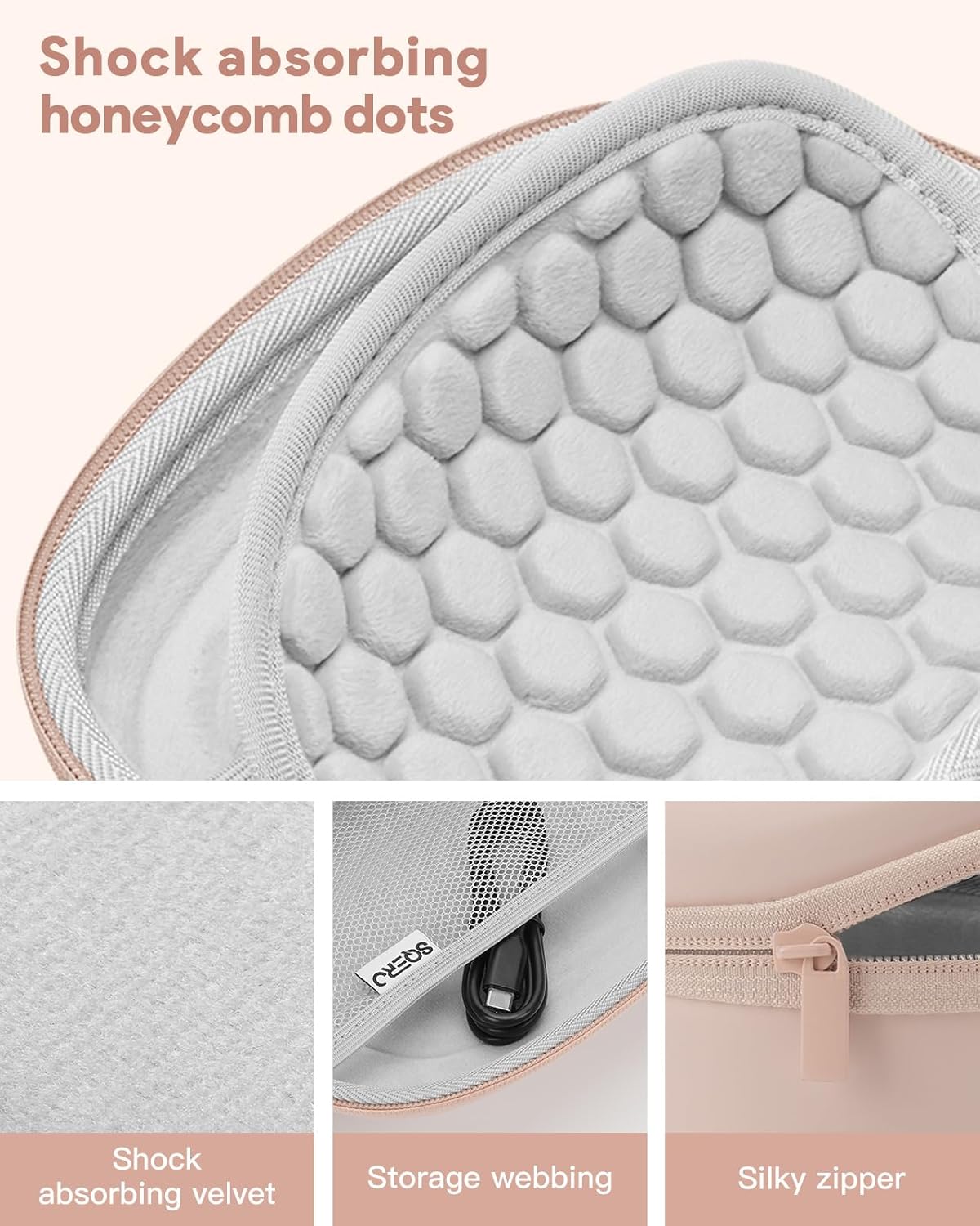 Case for Beats Solo 4/Solo 3/Studio Pro/Studio3 On-Ear Headphones, Portable Travel Hard Shell Storage Bag - Image 4