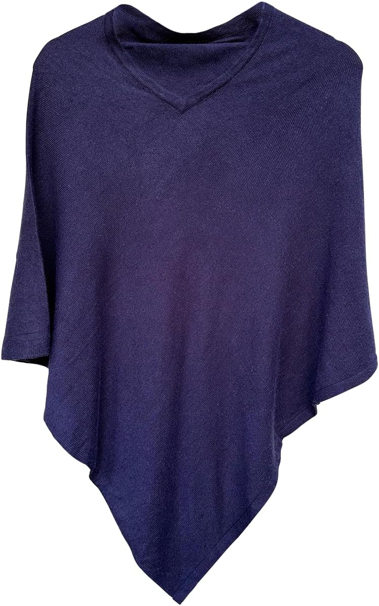 Luxury Merino Wool Cashmere-Feel Poncho – Super Soft Wrap Shawl for Women – One Size Fits All (40" x 56") - Image 2