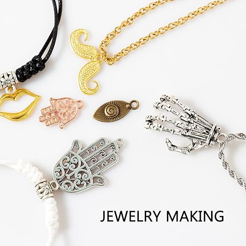 Miniatura 5 de stino Dijes de metal antiguo vintage de 3.53 oz para hacer joyas, plata y oro a granel, para pulseras, collares, aretes, manualidades