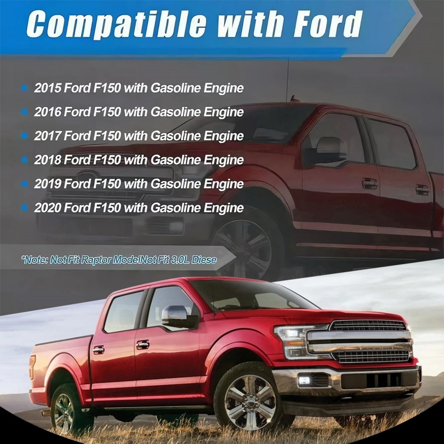 VLAND Front Engine Splash Shield Compatible with 2015-2024 Ford F-150 (Not fit 3.0L Diesel/PowerBoost/Raptor Model) Manganese Steel Underbody Guard Cover Skid Plate Replaces ML3Z-7222-D ML3Z-7222-E
