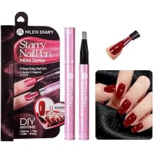 MLEN DIARY Nail Polish Pen 1-Step Color, No Base/Top Needed, Salon Results at Home, Twist Pen for Easy Use, Beginner Friendly, Long Lasting High Gloss, Gift for Women Stellar Red