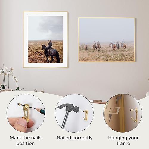 Miniatura 336 de Fun Memories Portarretratos de metal de 16 x 20 pulgadas con paspartú de 11 x 14 pulgadas, acabado de aluminio cepillado, parte delantera de vidrio