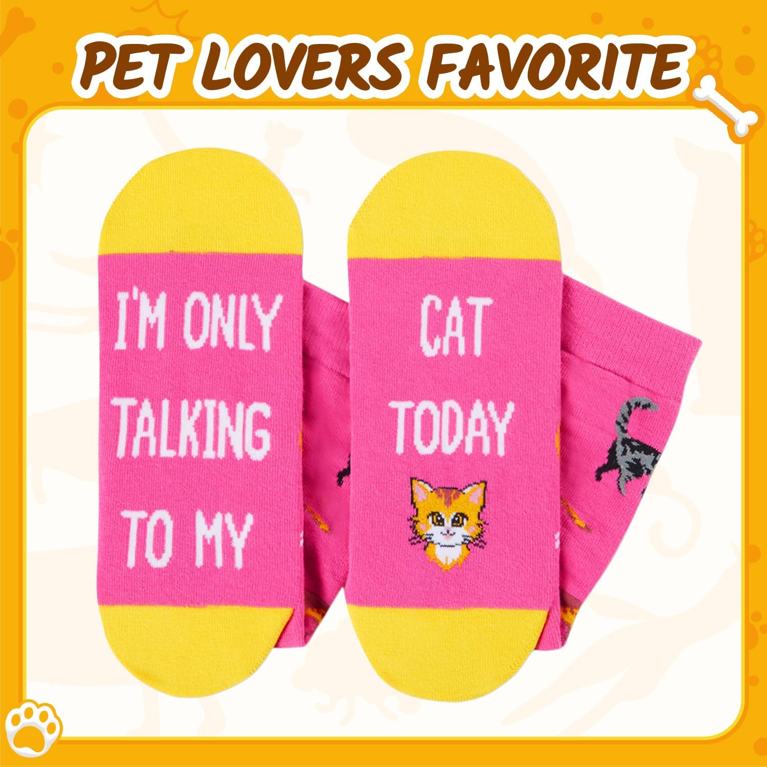 HAPPYPOP Cat Dog Pet Gifts - Cute Novelty Cat Mom Dad Socks for Animal Lovers Teens - Image 4
