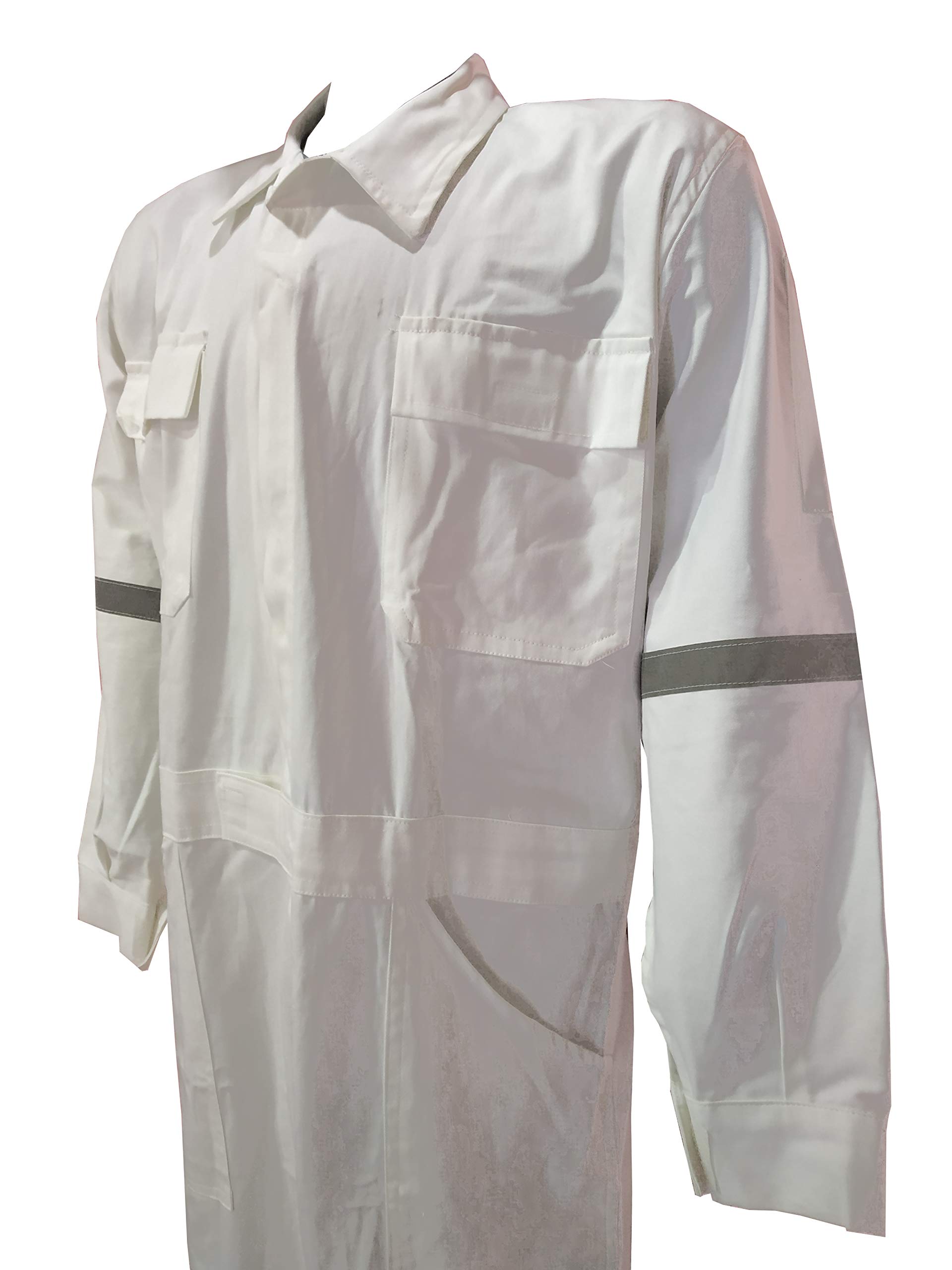 SSBENGALY White Pure Cotton 280 GSm Men Coverall Boiler Safety Suit Uniform with 1"Inch Reflective Tape - XXXL (B07FMPN5NJ) Amazon Price History, Amazon Price Tracker