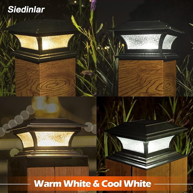 Luces solares para poste exterior SIEDiNLAR 4 modos miniatura 4