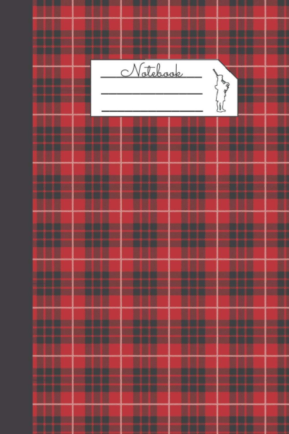 Notebook: Scottish Red Tartan Pocketbook, 120 Pages, Lined, Female BagPiper (Scottish Tartan Notebooks)