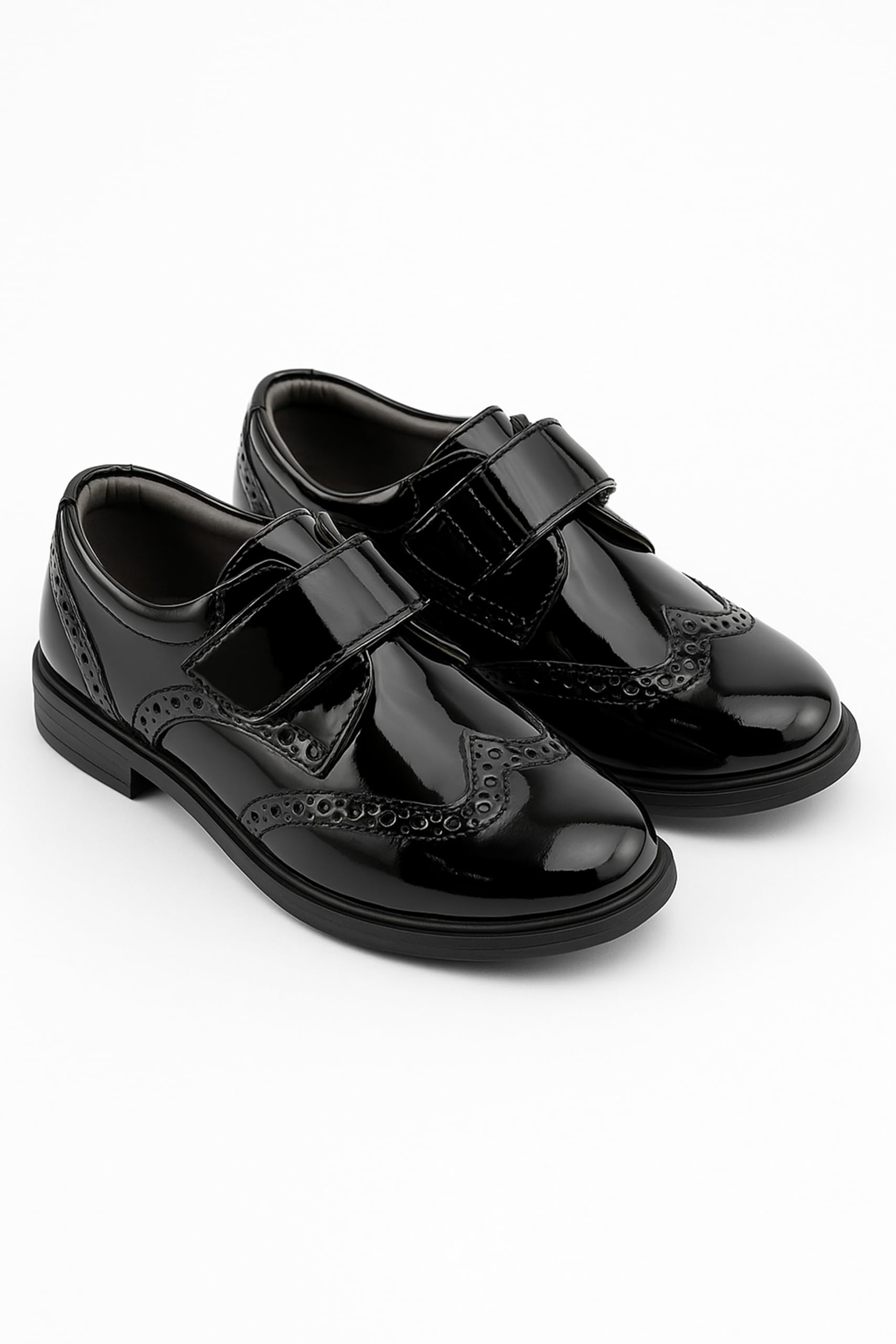 Zapatos de vestir de cuero sintético para niños, con correa, brogue, formal, para boda, Pageboy