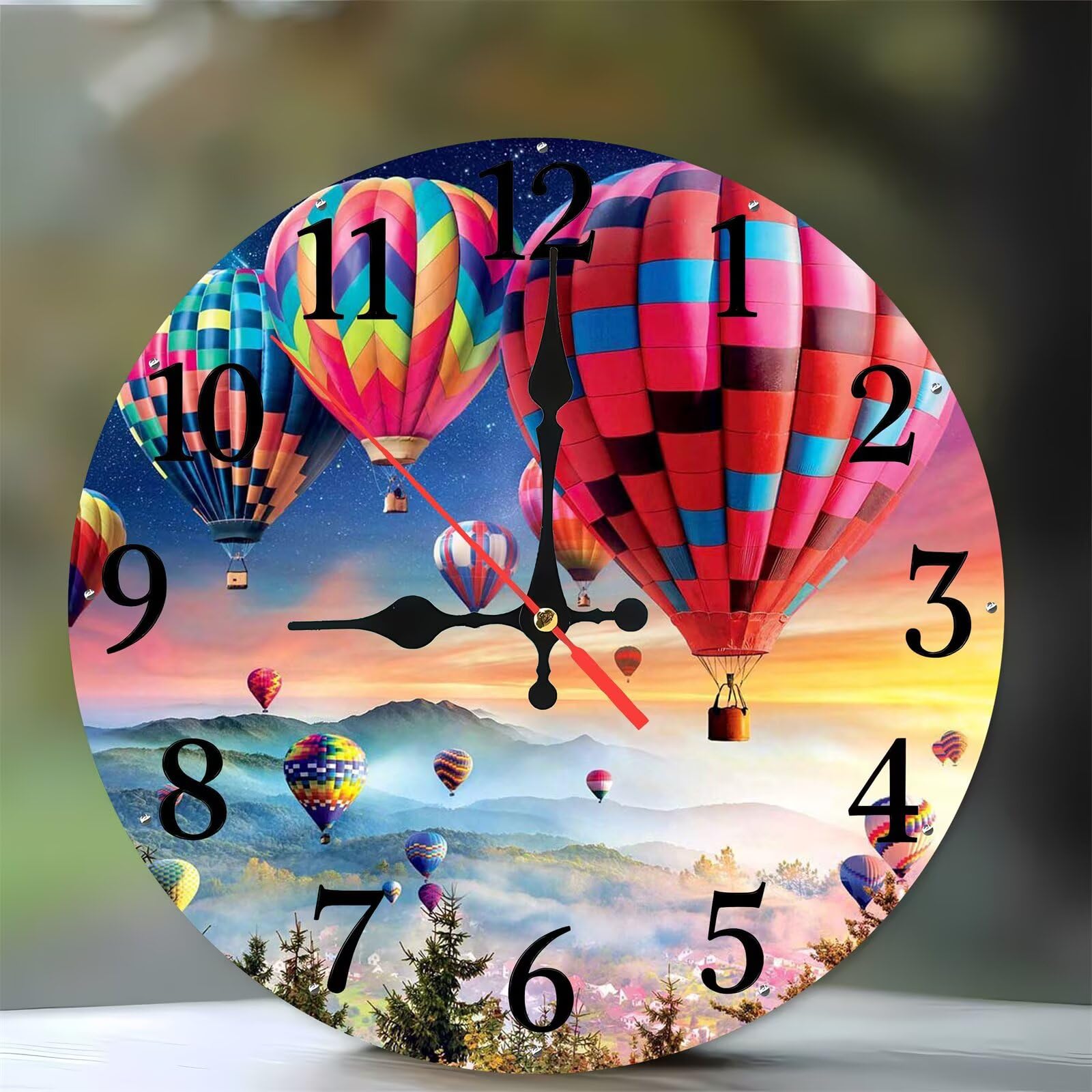 Horloge murale moderne bois haut de gamme au motif artistique