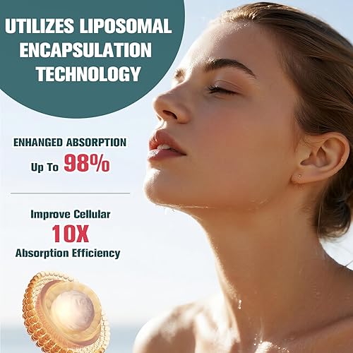 Miniatura 7 de Suplemento de glutatión liposomal de 1500 mg, glutatión líquido de ultra alta absorción 12 en 1 con NAD+, CoQ10, NAC y ácido alfa lipoico, apoya la