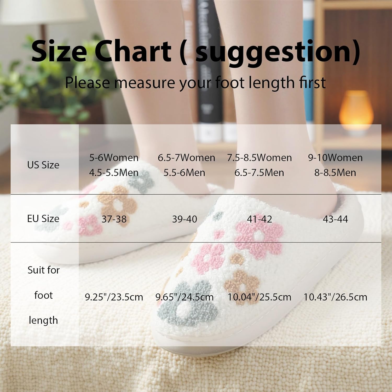 Comfy Home Elastic Slippers Retro Memory Foam Fuzzy Shoes For Womens Mens Cute Cartoon Plush Fluffy Warm Fur Lined Slippers Winter Indoor House Shoes - Image 4