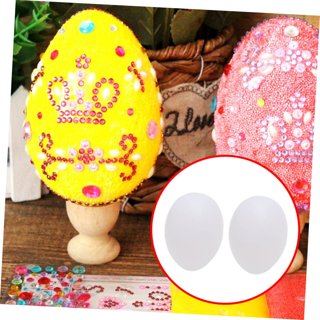Ciieeo Uova Finte di Piccione Bianche 50 Pezzi per Decorazione DIY | Plastica Superficie Liscia, Design Simulazione Uovo, Adatte a Casa e Progetti Creativi