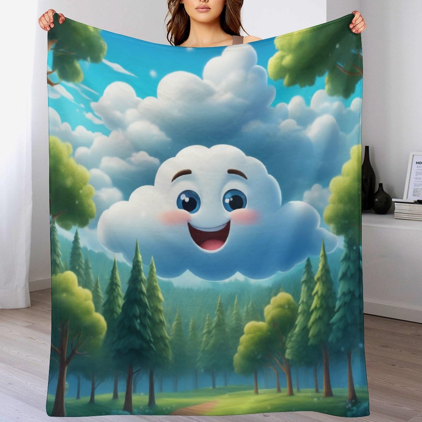 Couverture nuage flannel polaire : fini le froid sur votre lit ou canapé de chambre