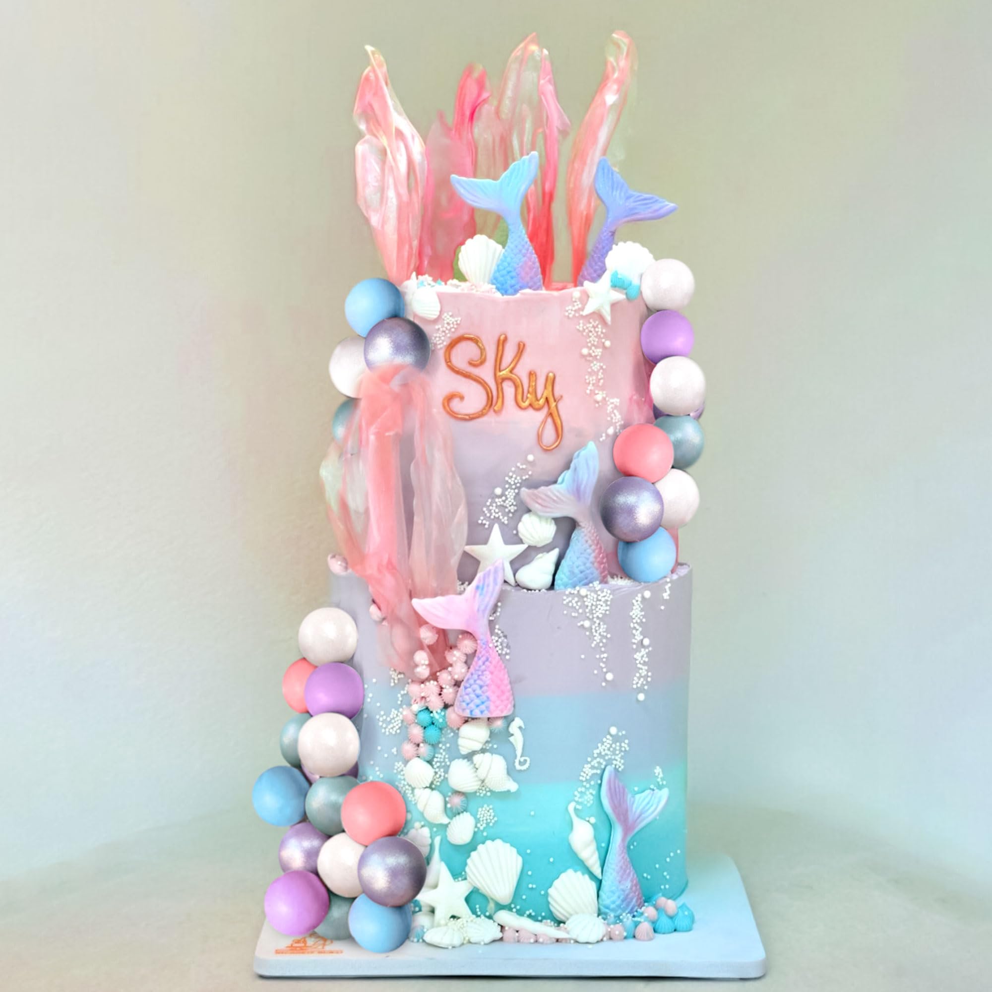 Roaring Good Time Mermaid Tail Cake Topper Under the Sea Cake Decoration Balls Cake Topper Mermaid Tail Cake Topper Mermaid Party Supplies - Image 2